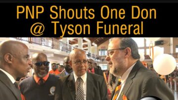 Mark Golding & Members of the PNP @ fnneral service for the late Ainsley “Tyson” Parkins